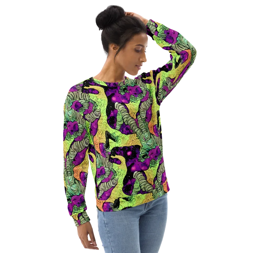 Midnight Tropica on Sweatshirt — Right Front
