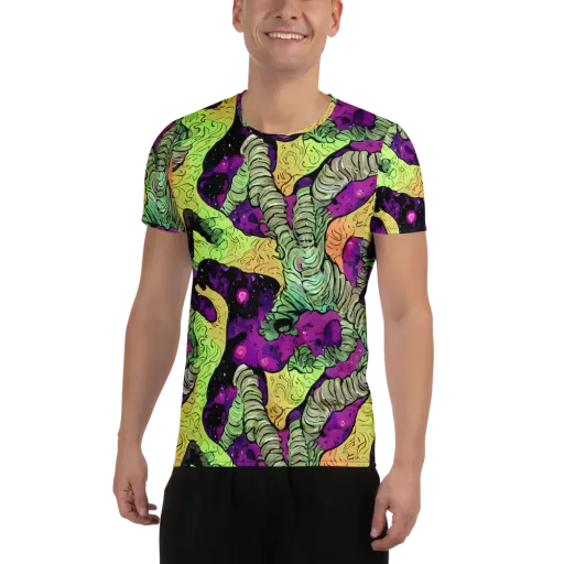 Midnight Tropica on a Men's Athletic T-Shirt
