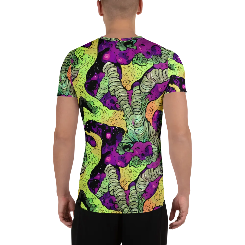 Midnight Tropica on Men's Athletic T-Shirt — Back