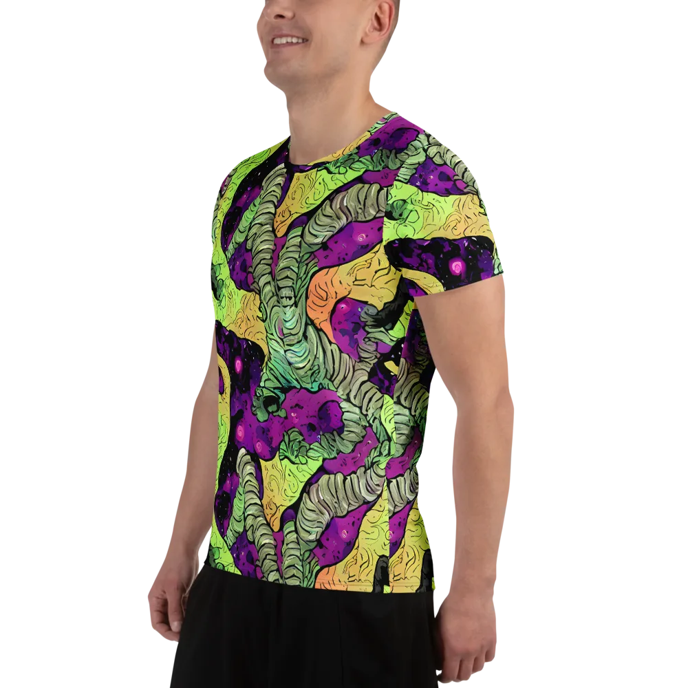 Midnight Tropica on Men's Athletic T-Shirt — Left