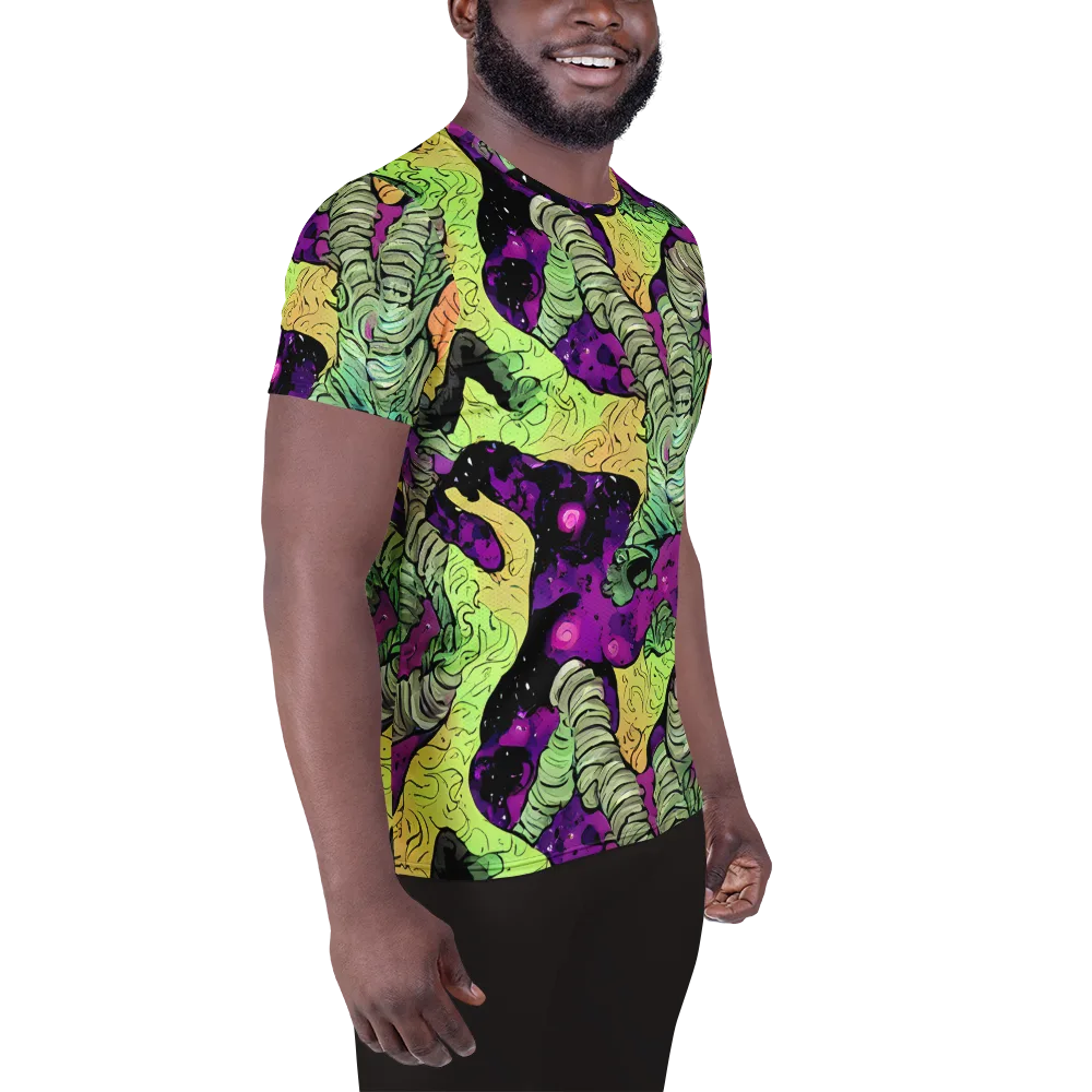 Midnight Tropica on Men's Athletic T-Shirt — Right