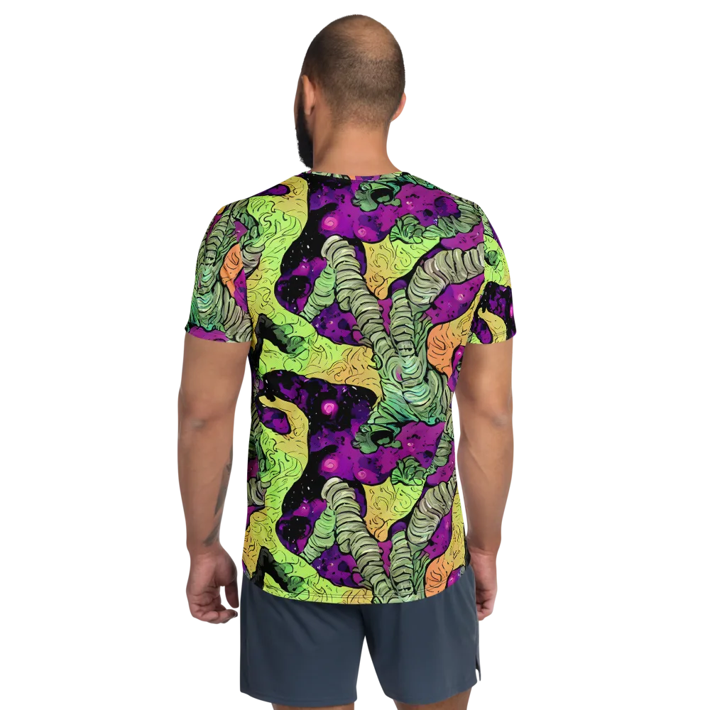Midnight Tropica on Men's Athletic T-Shirt — Back