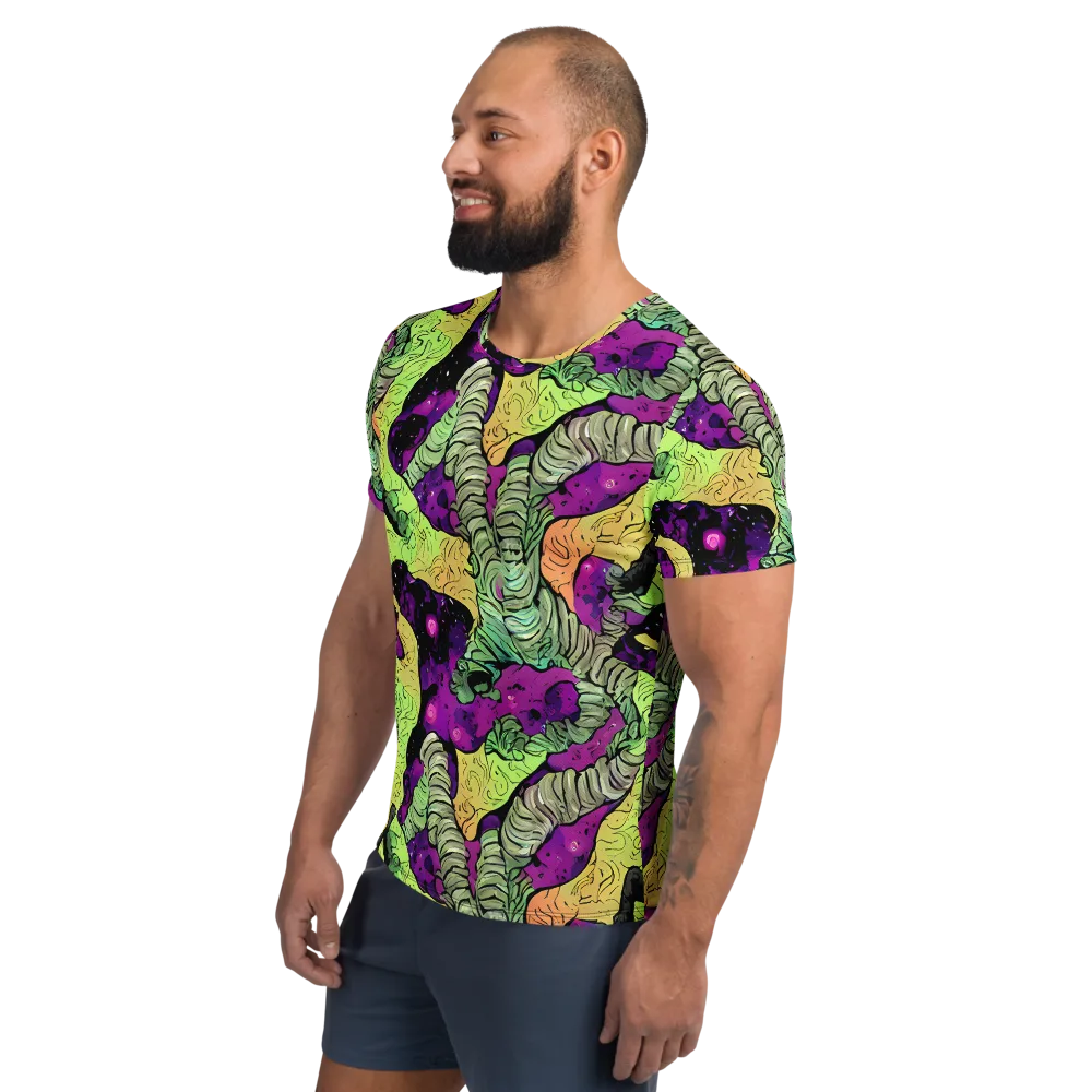 Midnight Tropica on Men's Athletic T-Shirt — Left