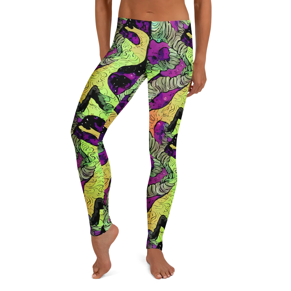 Midnight Tropica on Leggings — Front