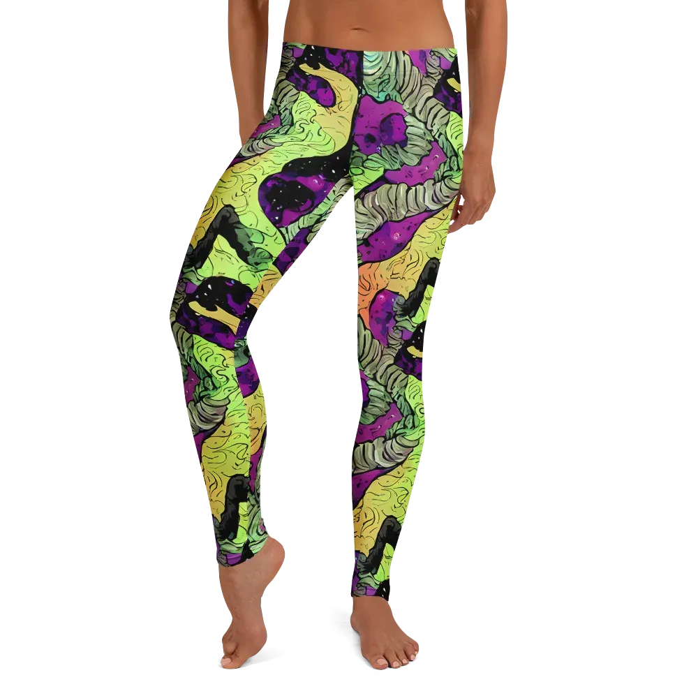 Midnight Tropica on Leggings — Front