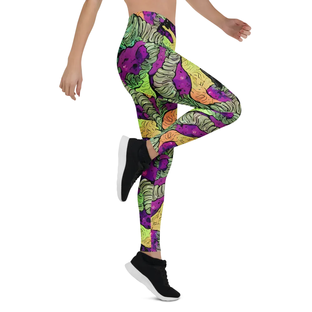 Midnight Tropica on Leggings — Right