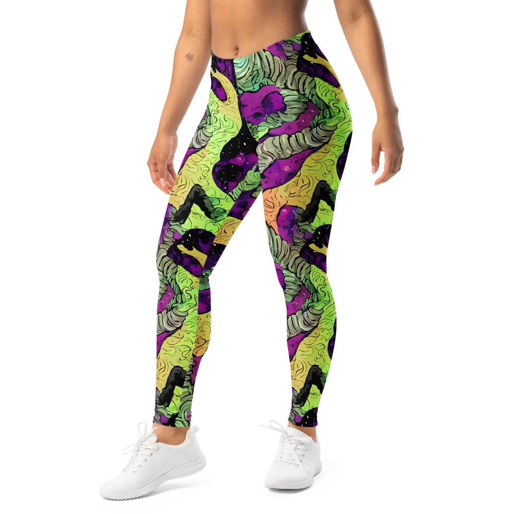 Midnight Tropica on Leggings — Left Front