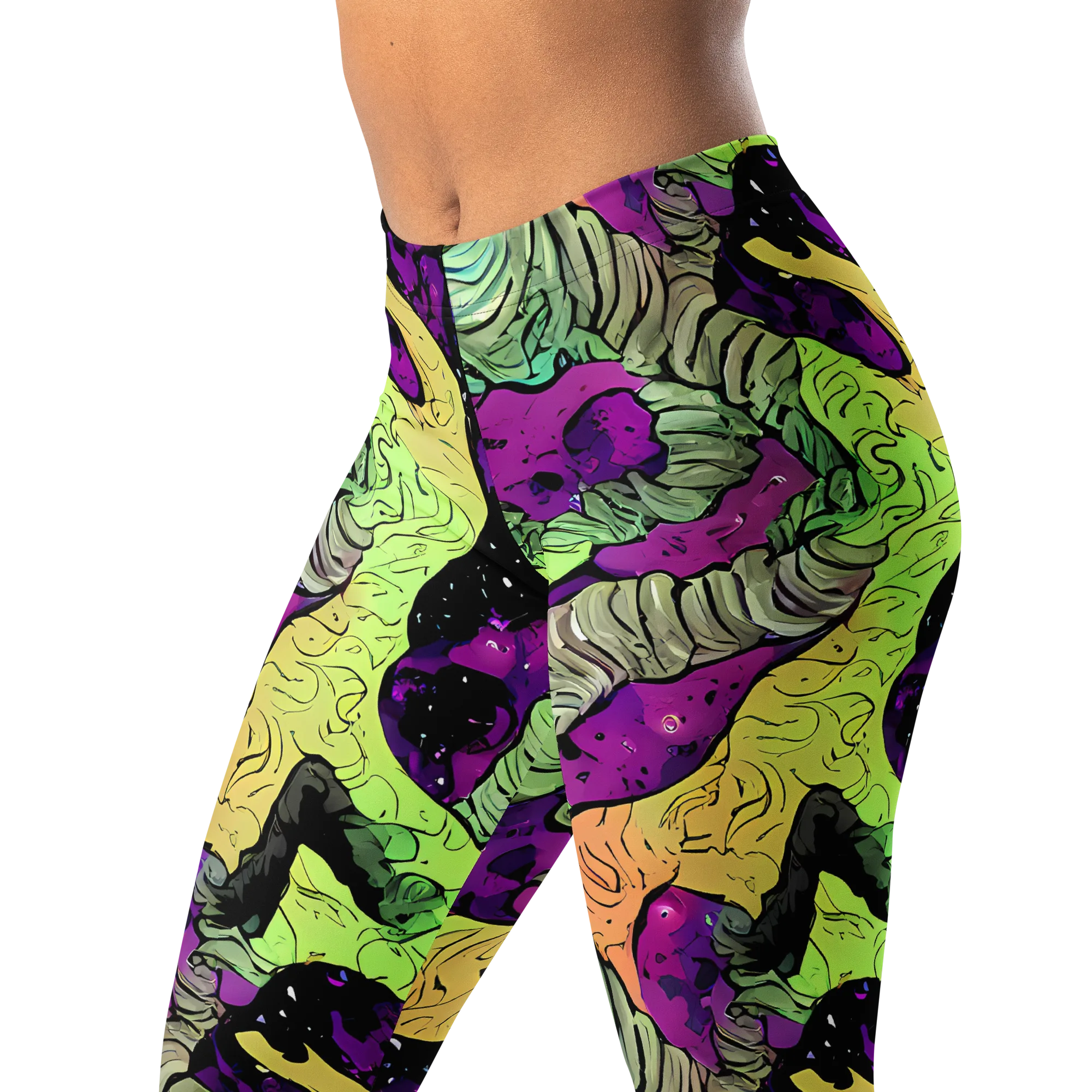 Midnight Tropica on Leggings — Left Front