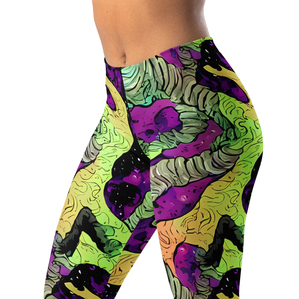 Midnight Tropica on Leggings — Left Front