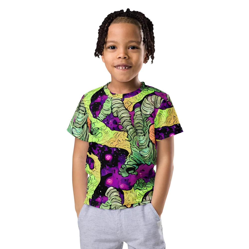 Midnight Tropica on Kids Crew Neck T-Shirt — Front