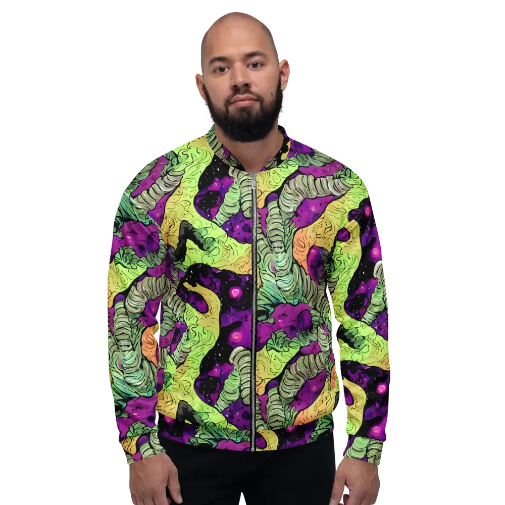 Midnight Tropica on Bomber Jacket — Front