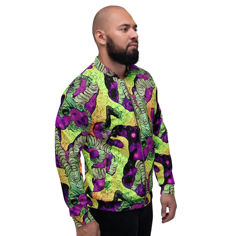 Midnight Tropica on Bomber Jacket — Right