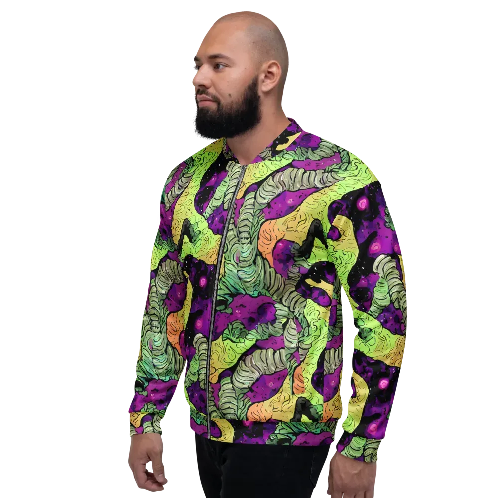 Midnight Tropica on Bomber Jacket — Left