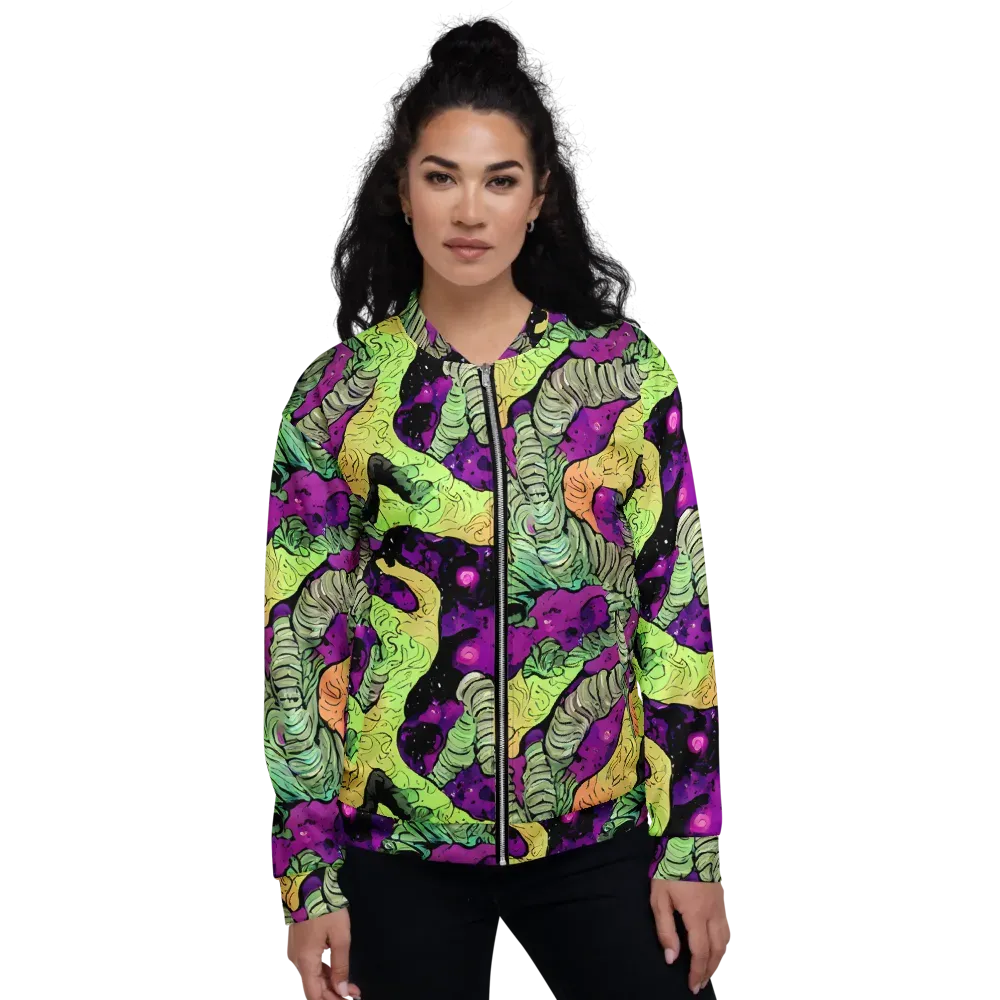 Midnight Tropica on Bomber Jacket — Front