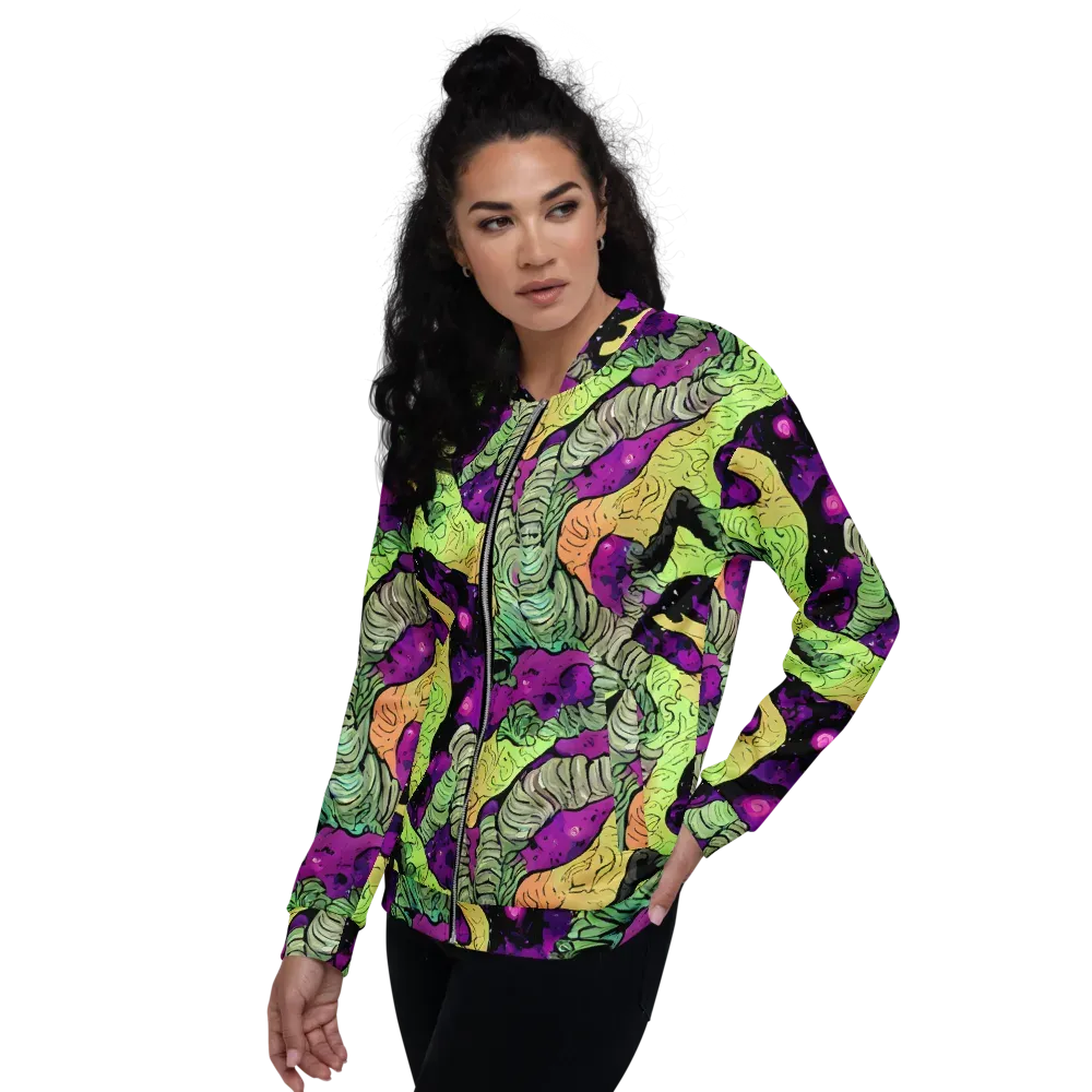 Midnight Tropica on Bomber Jacket — Left