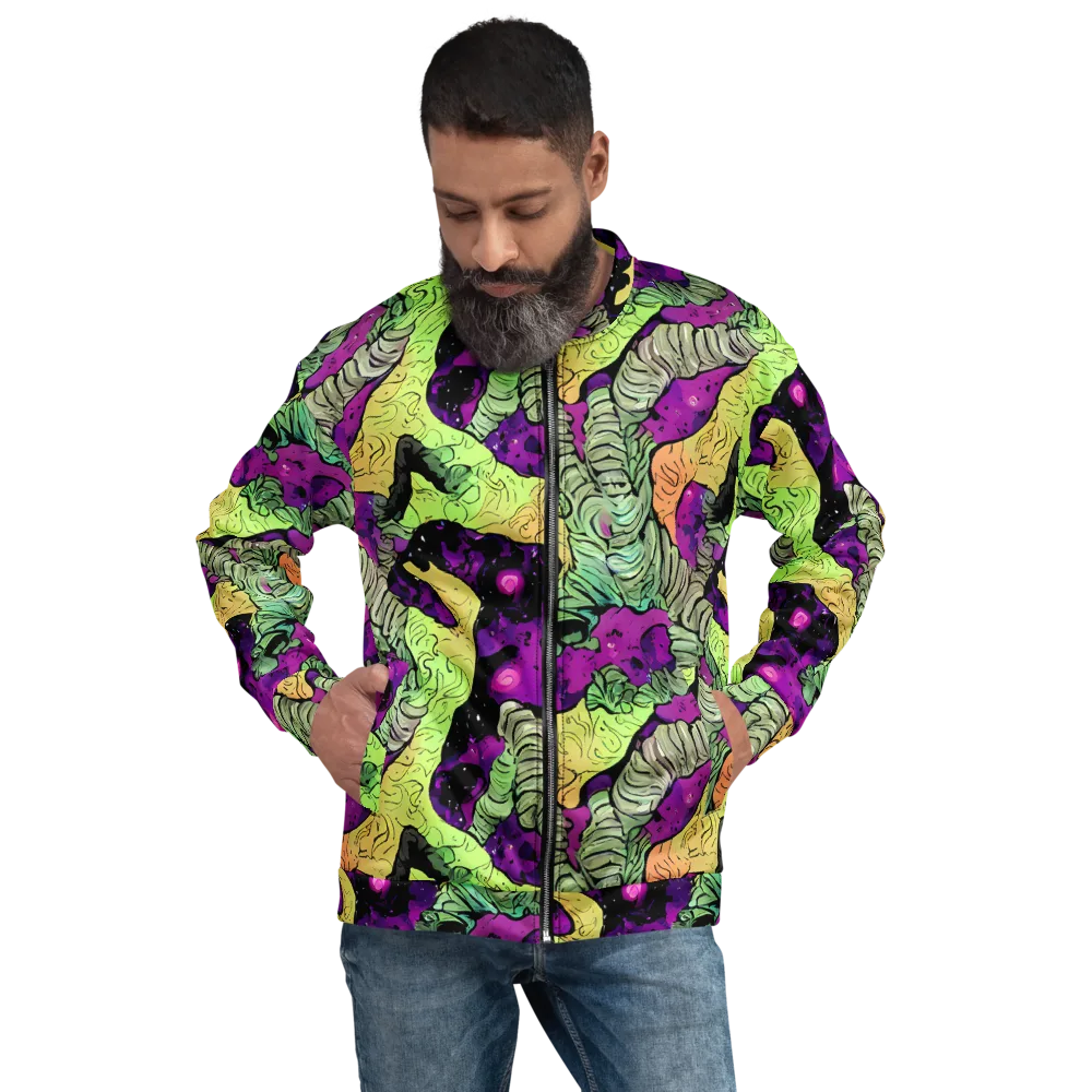 Midnight Tropica on Bomber Jacket — Front