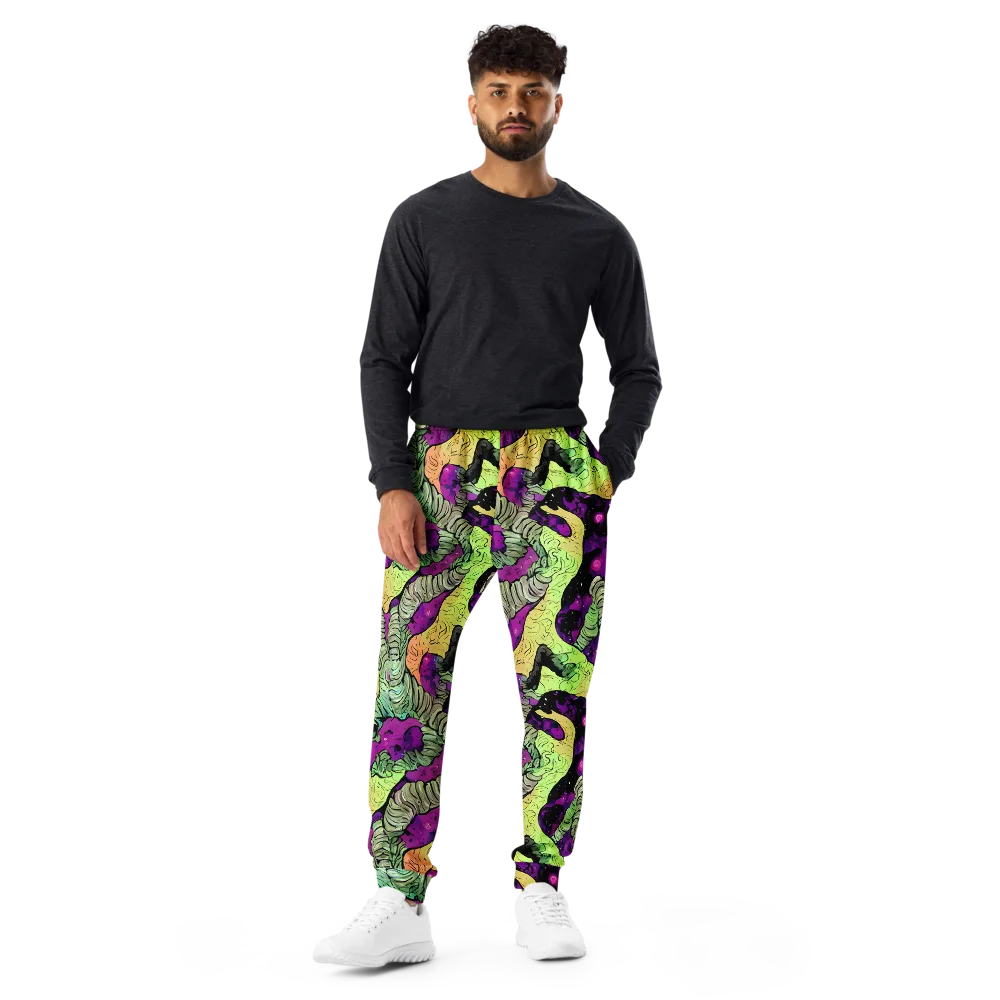 Midnight Tropica on Men's Joggers — Front