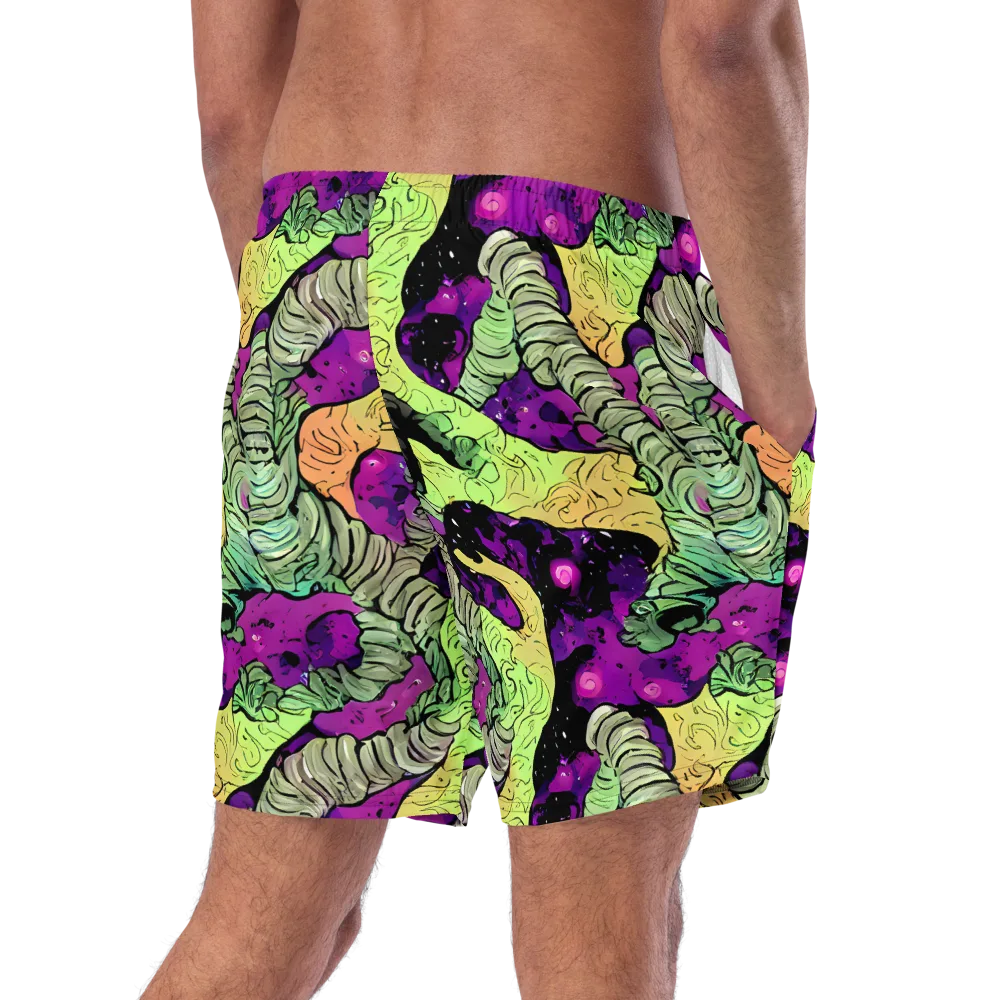 Midnight Tropica on Swim Trunks — Right Back