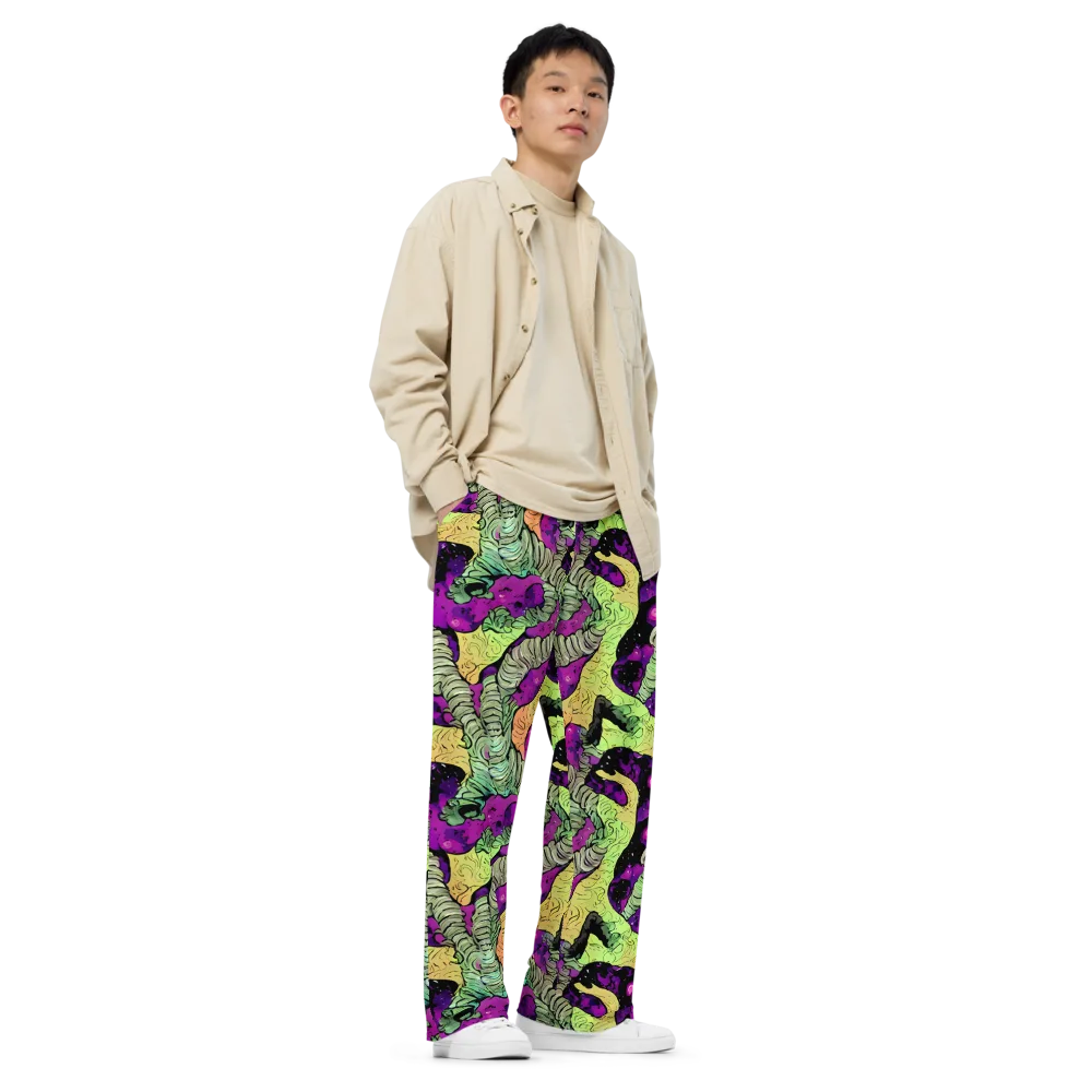 Midnight Tropica on Wide-Leg Pants — Right Front