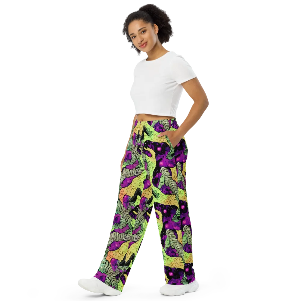Midnight Tropica on Wide-Leg Pants — Left Front