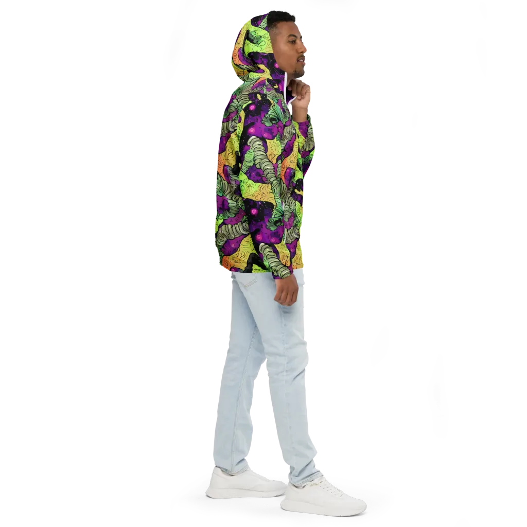 Midnight Tropica on Men's Windbreaker — Right