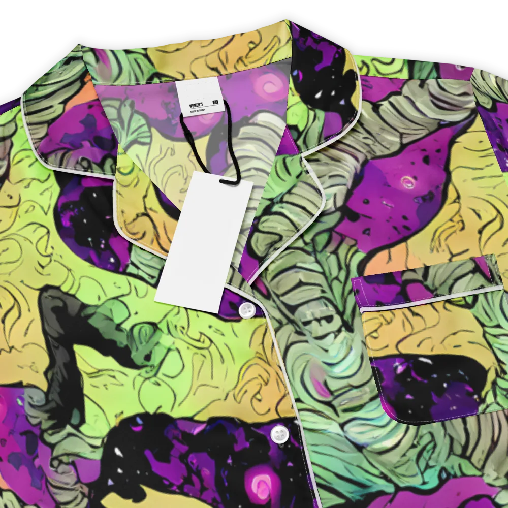 Midnight Tropica on Women's Short Sleeve Pajama Top — Product details