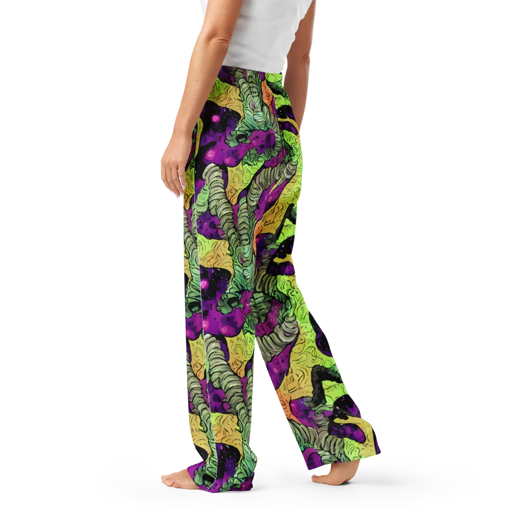 Midnight Tropica on Women's Pajama Pants — Left