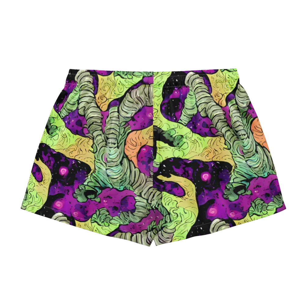 Midnight Tropica on Women's Pajama Shorts — Back