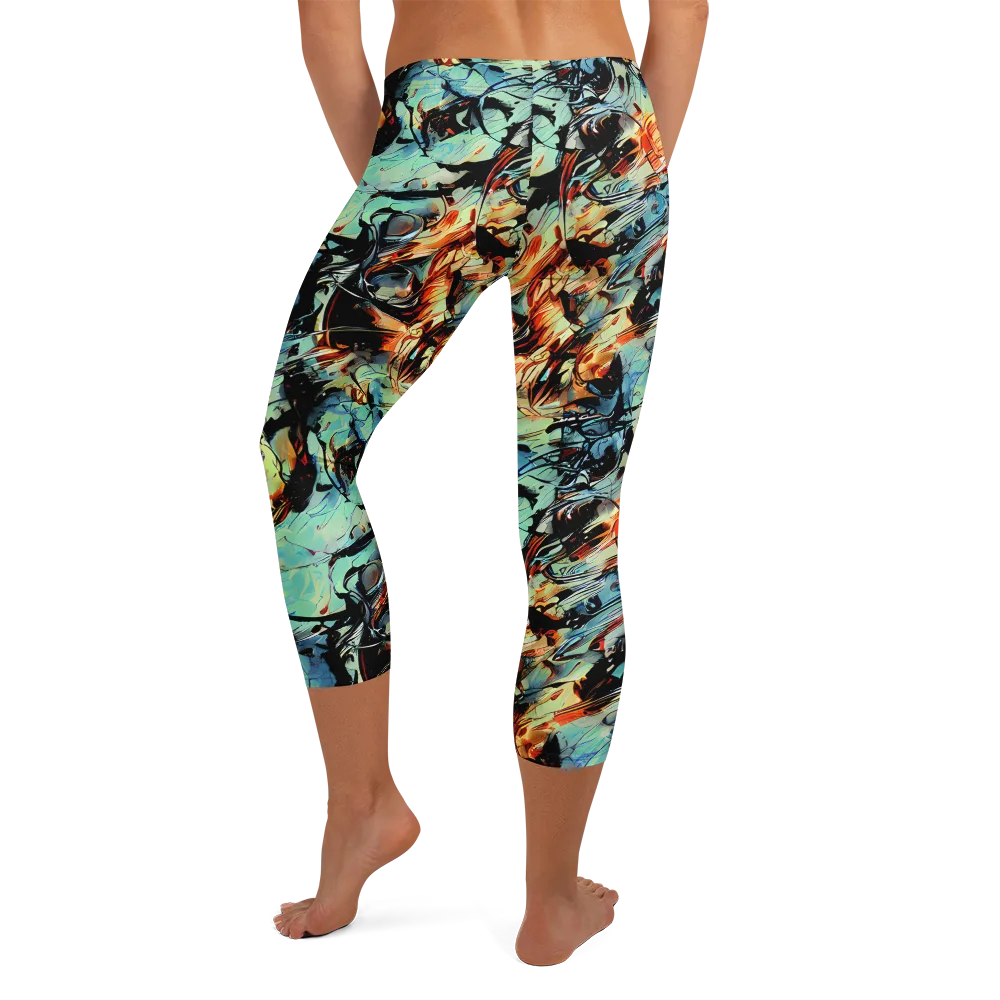 Tidal Flame on Capri Leggings — Back