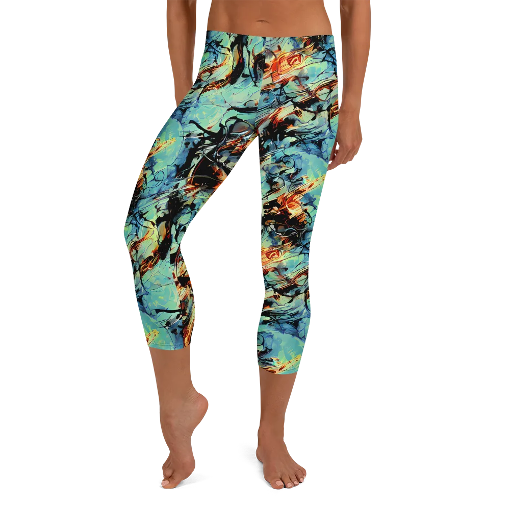 Tidal Flame on Capri Leggings — Front