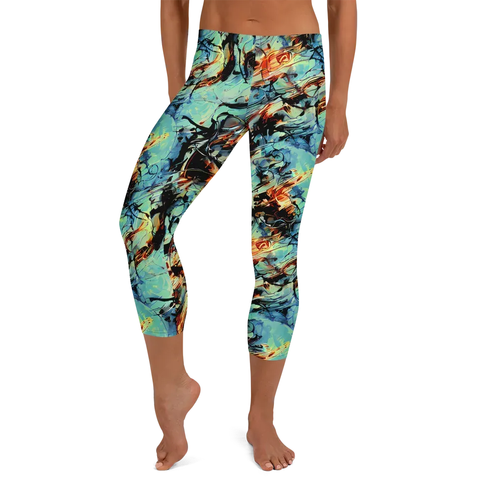 Tidal Flame on Capri Leggings — Front