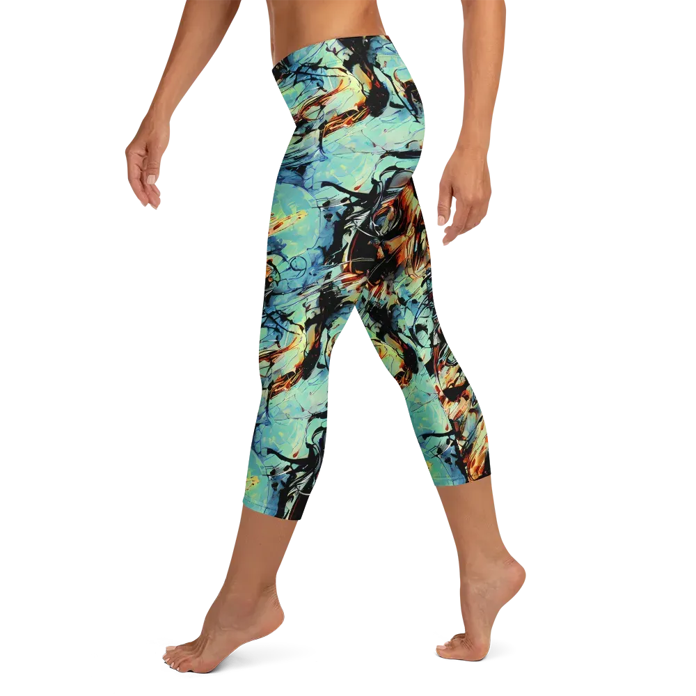 Tidal Flame on Capri Leggings — Left