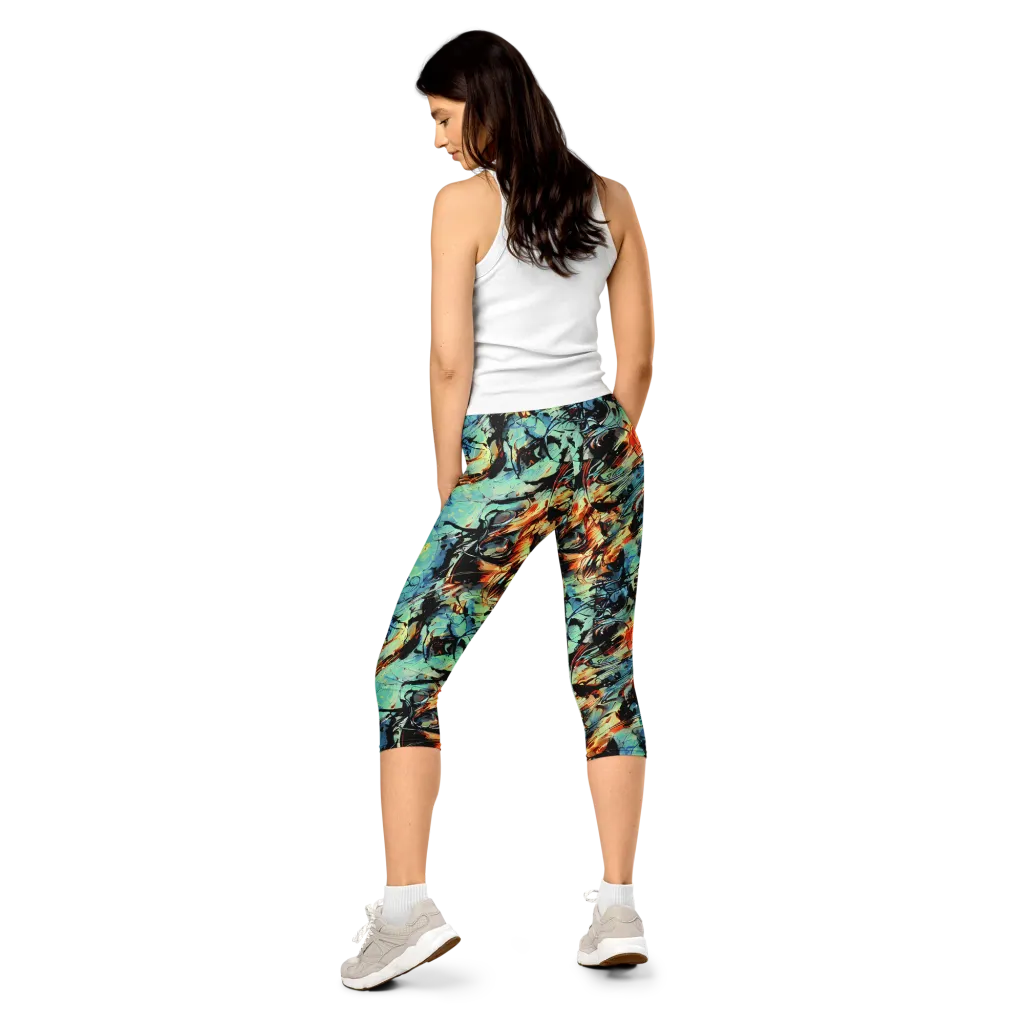 Tidal Flame on Capri Leggings — Back