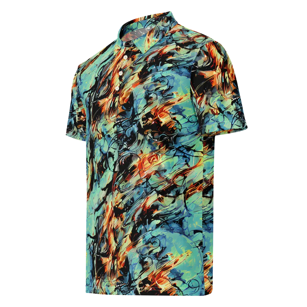 Tidal Flame on Men's Slim Fit Polo Shirt — Left Front