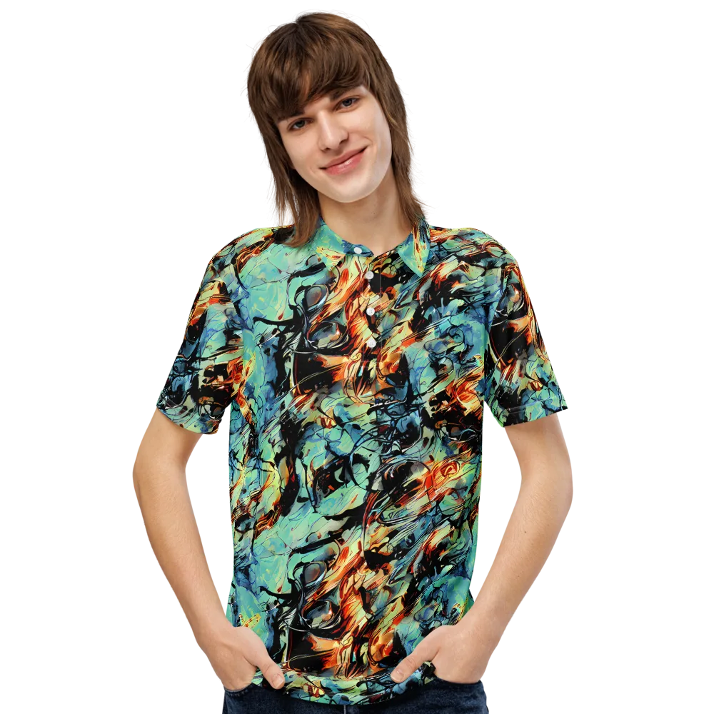 Tidal Flame on Men's Slim Fit Polo Shirt — Front