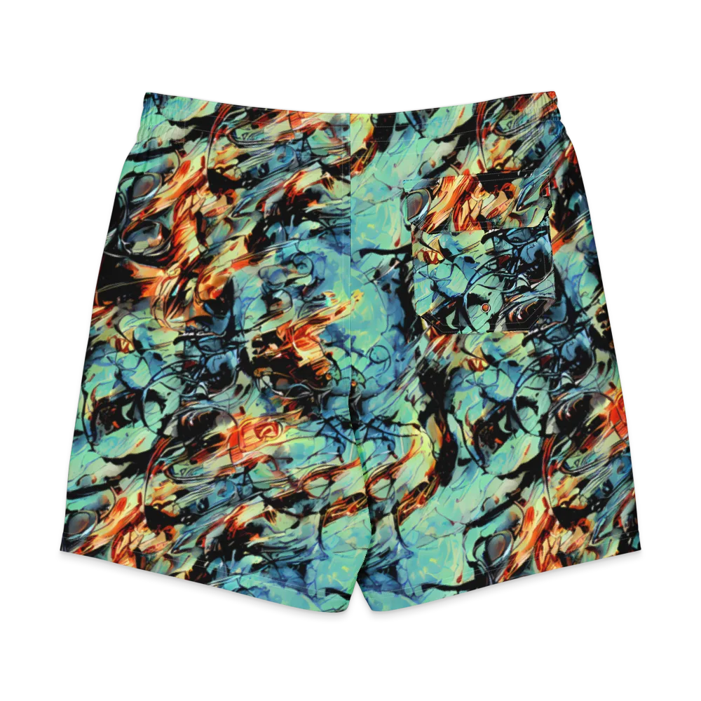 Tidal Flame on Men's Board Shorts — Back