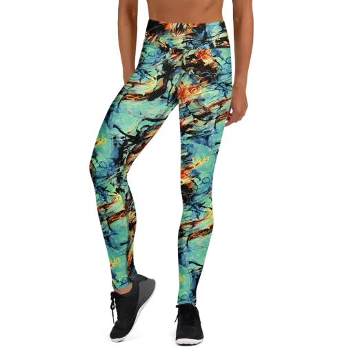 Tidal Flame on a Yoga Leggings