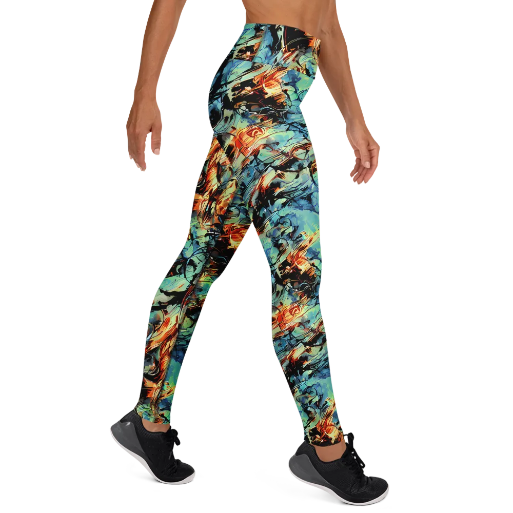 Tidal Flame on Yoga Leggings — Right