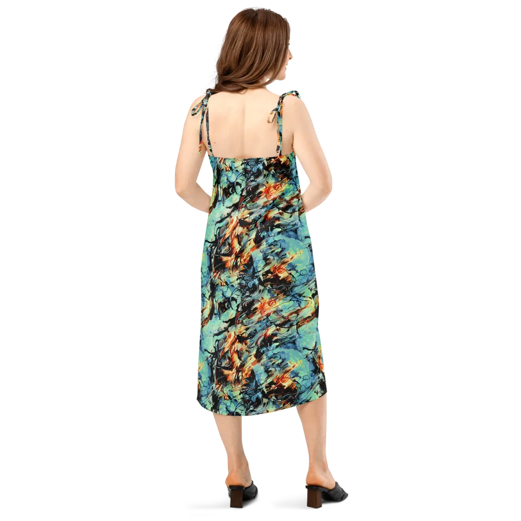 Tidal Flame on Slip Dress — Back