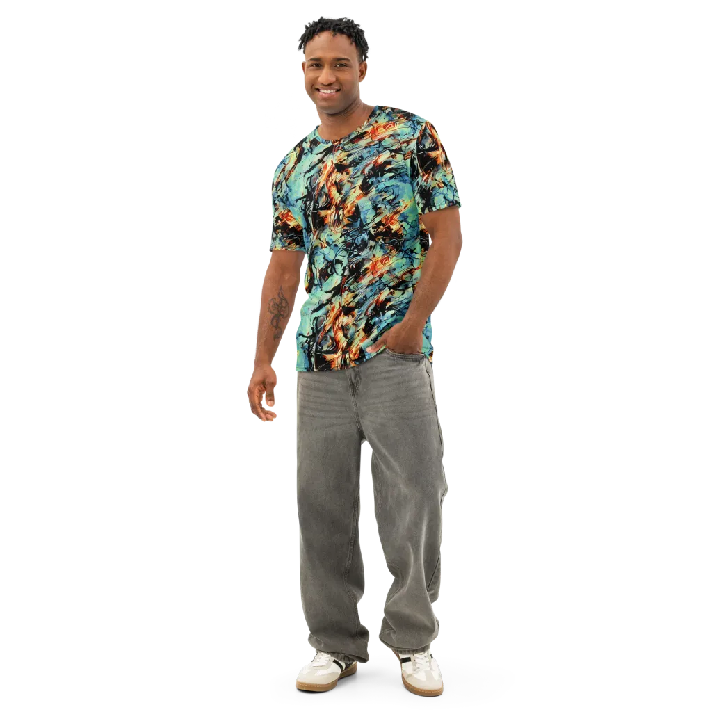 Tidal Flame on Men's Cotton Crew Neck T-Shirt — Front