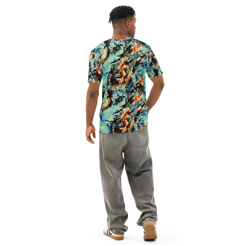 Tidal Flame on Men's Cotton Crew Neck T-Shirt — Back