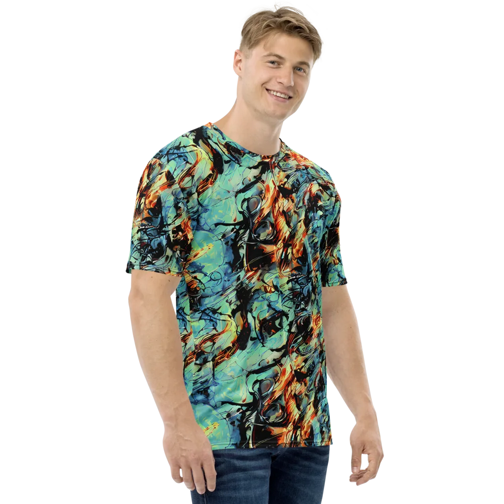 Tidal Flame on Men's Crew Neck T-Shirt — Right