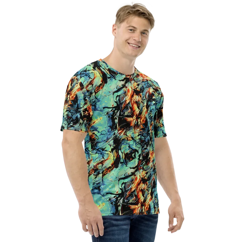 Tidal Flame on Men's Crew Neck T-Shirt — Right