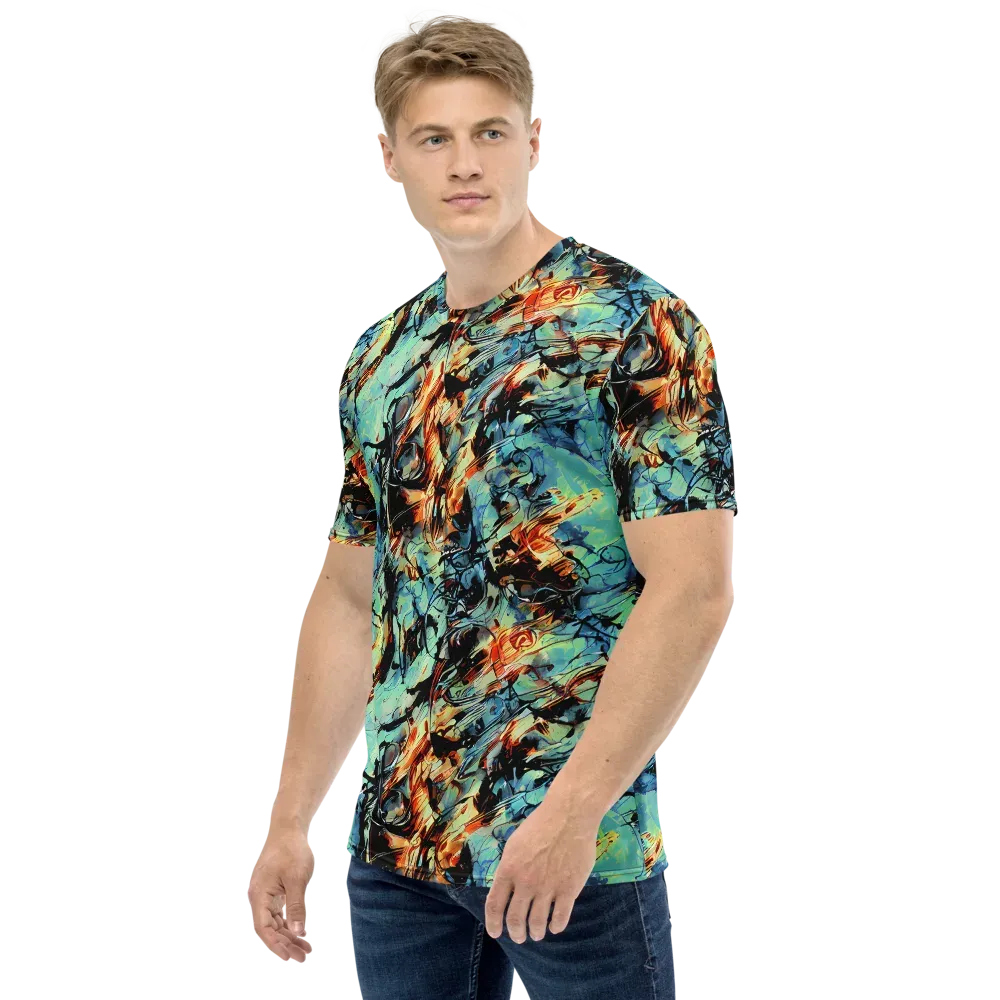 Tidal Flame on Men's Crew Neck T-Shirt — Left