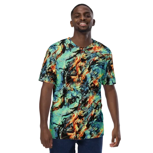 Tidal Flame on a Men's Crew Neck T-Shirt
