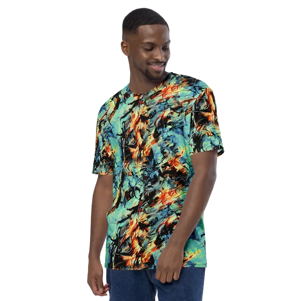 Tidal Flame on Men's Crew Neck T-Shirt — Left