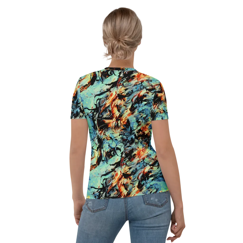 Tidal Flame on Women's Crew Neck T-Shirt — Back