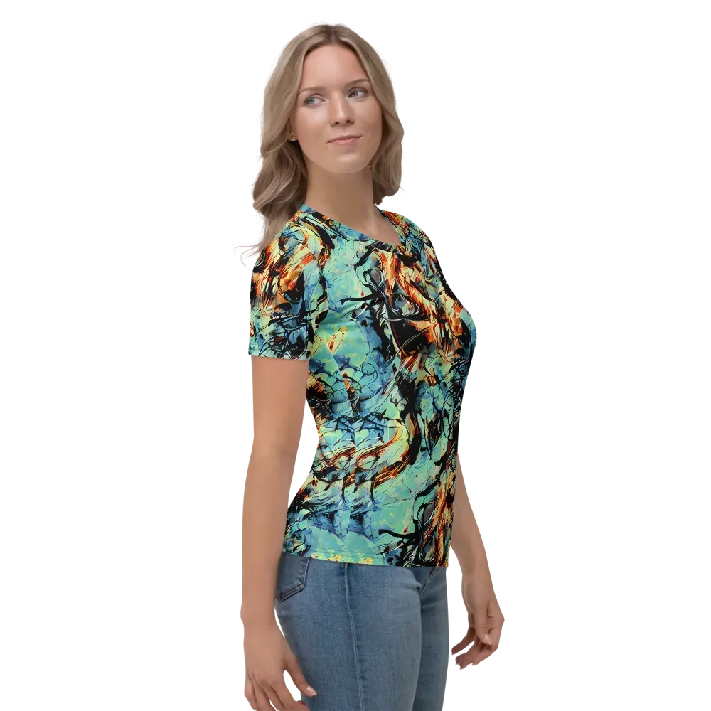 Tidal Flame on Women's Crew Neck T-Shirt — Right