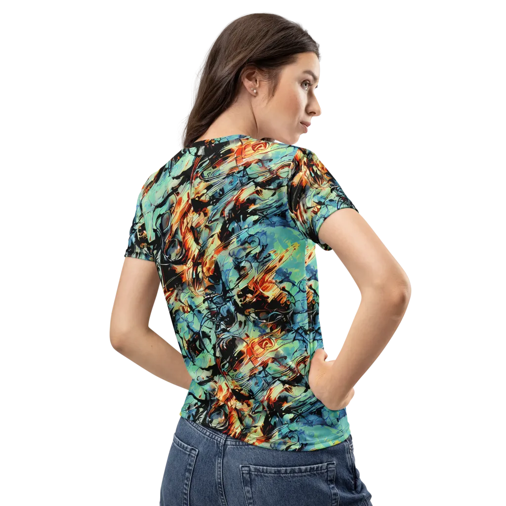 Tidal Flame on Women's Crew Neck T-Shirt — Back
