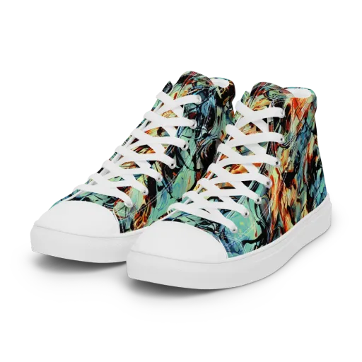 Tidal Flame on a Women's High Top Canvas Shoes